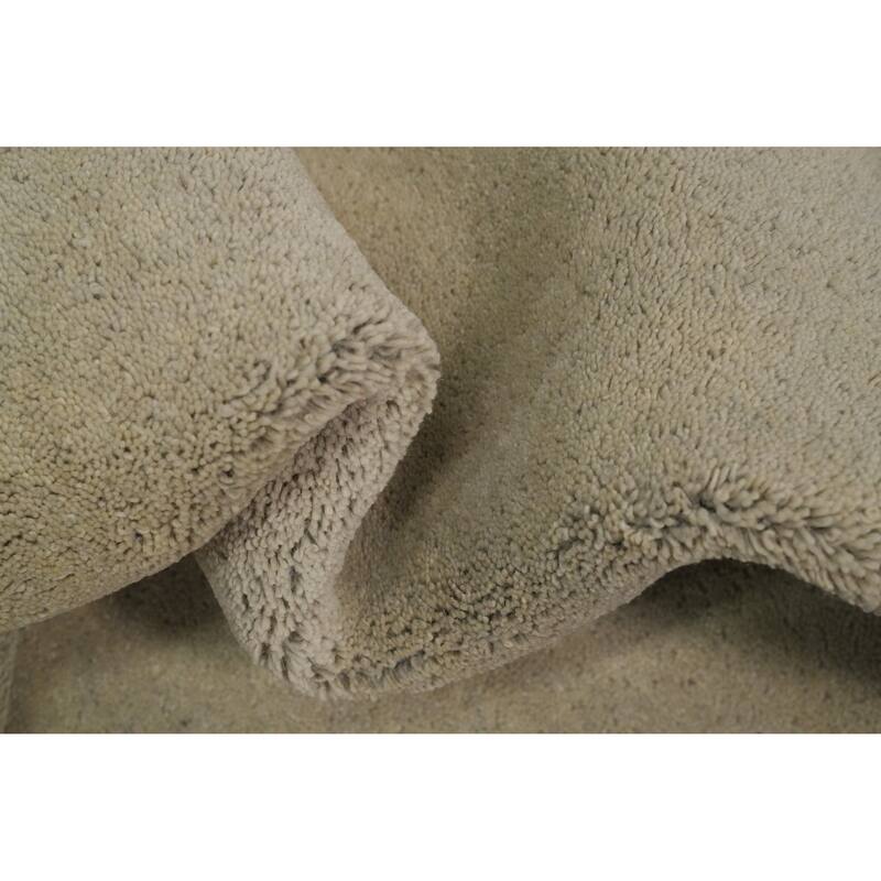 Hand Knotted Oriental 100% Wool Carpet Modern Solid Beige & Ivories Gabbeh Area Rug - 6' 1'' X 4' 0''