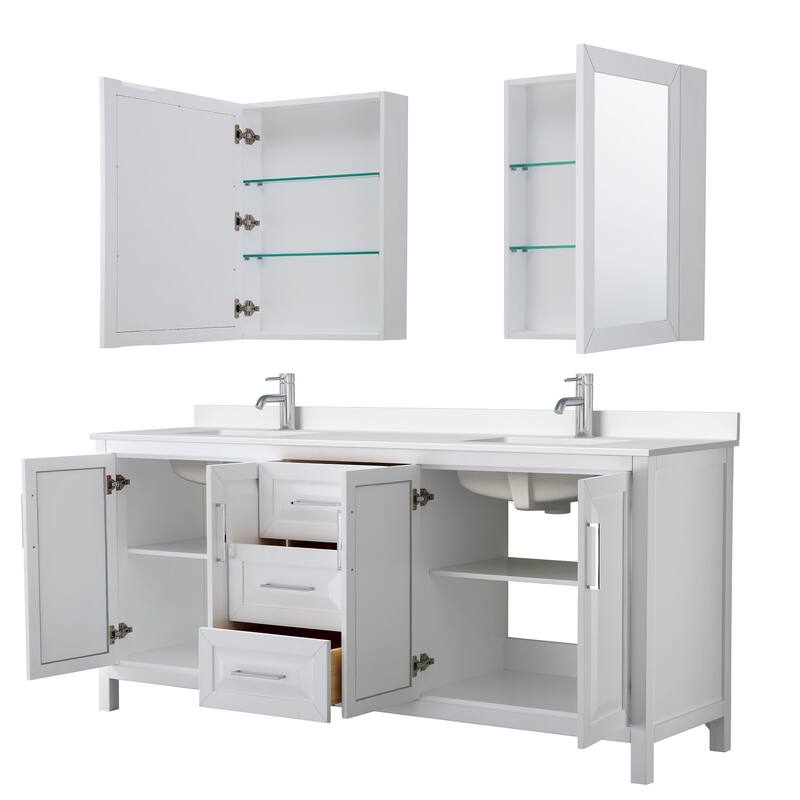 Wyndham Collection WCV252580D-QTZ-UNSMED Daria 80" Free Standing