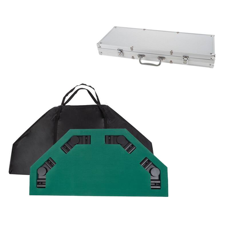48-Inch Poker Table Top and 500 Chips Set - Foldable Topper