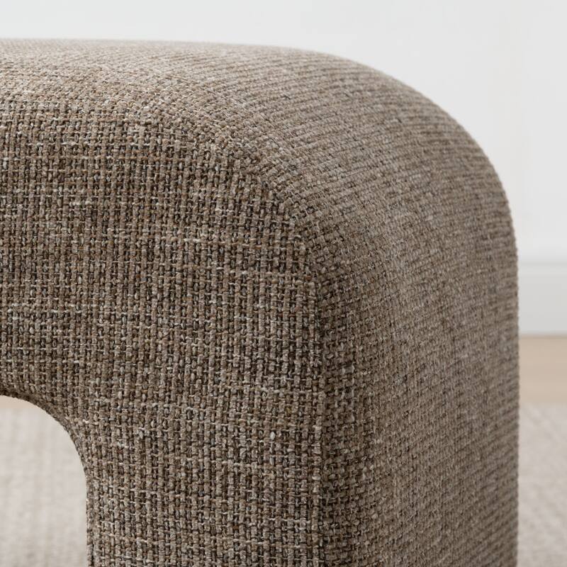 28" Fully Upholstered Small Waterfall Bench