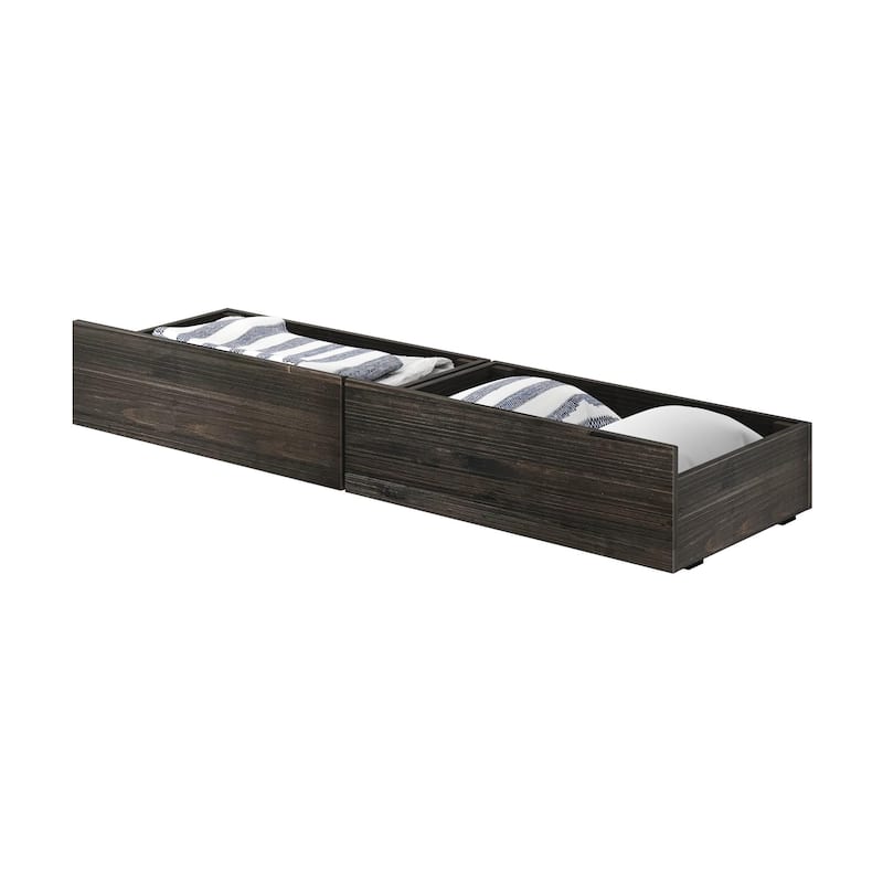 Max and Lily Farmhouse Underbed Storage Drawers - Barnwood Brown