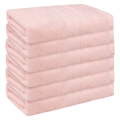 Striped Cotton Bath Washcloths, Absorbent Face Towels, Face and Body Wash Cloth Towels for Hotels, Spa 14" x 14"