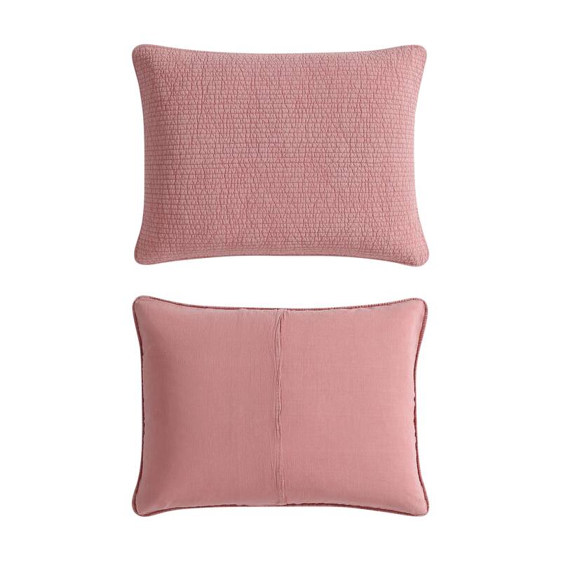 Nautica Seashore Stitch Solid Cotton Reversible Quilt Set