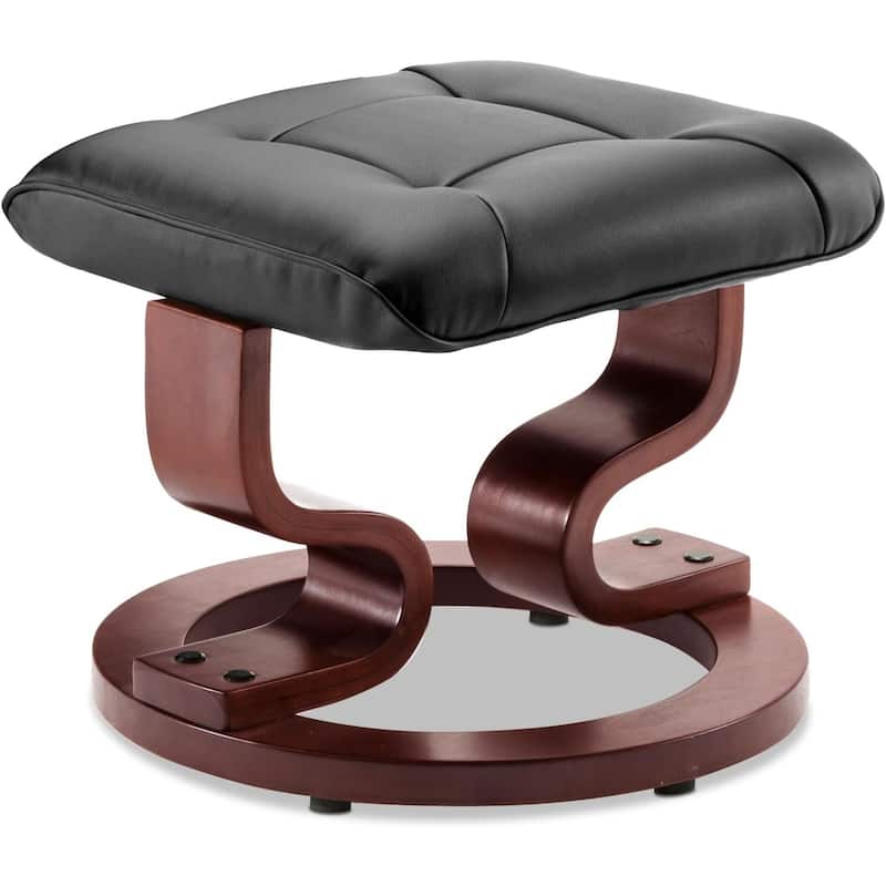 MCombo Swivel Recliner Chair with Wood Base and Ottoman