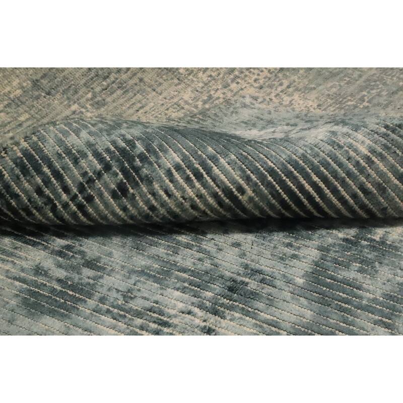 Hand Knotted Oriental Viscose Silk Carpet Modern Abstract Multi-Colored Abstract Area Rug - 7' 7'' X 5' 6''