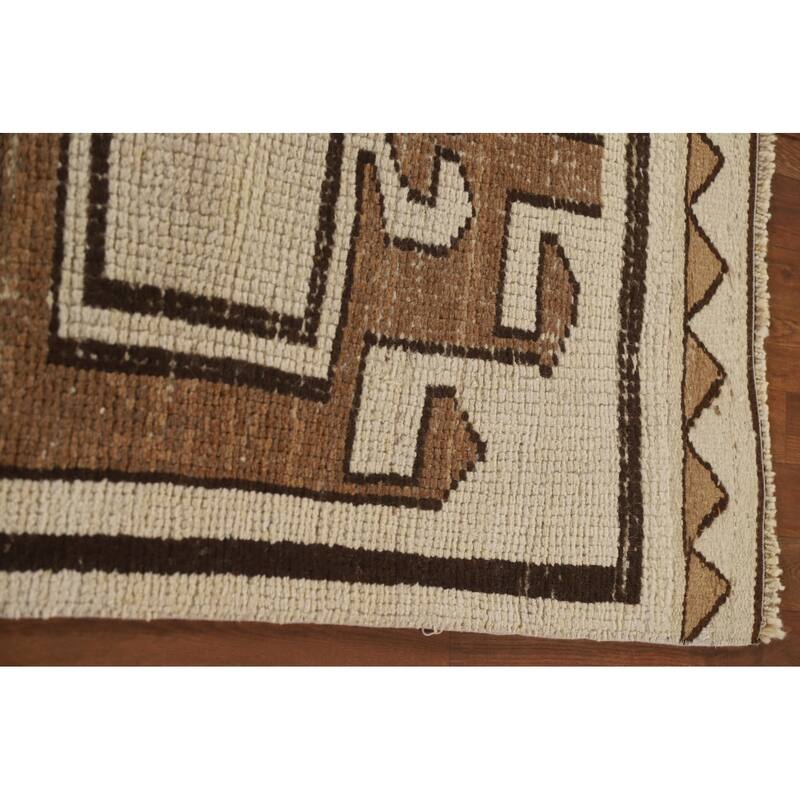 Vegetable Dye Anatolian Turkish Runner Rug Handmade Wool Carpet - 3'1"x 12'2"