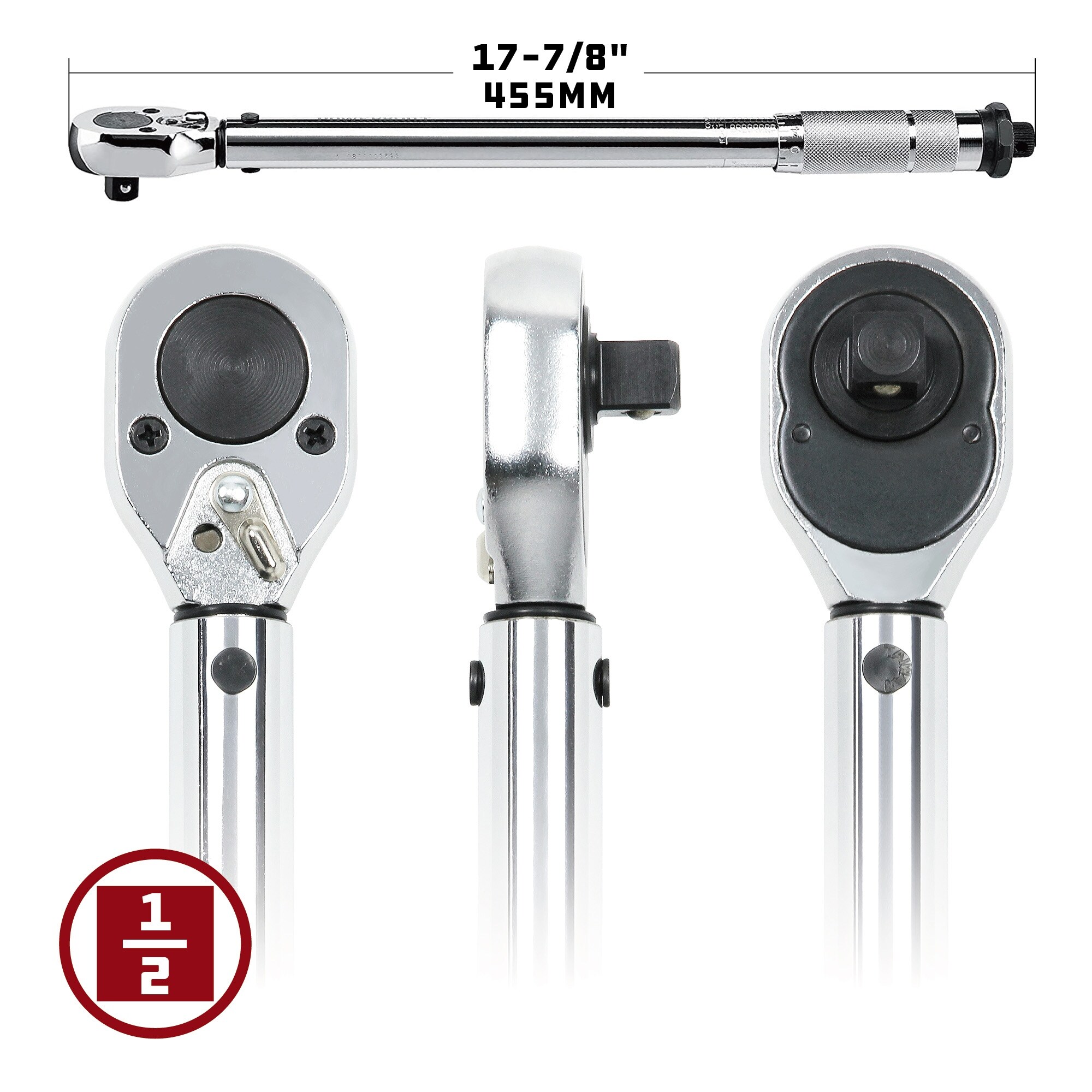 Finger Ratchet Powerbuilt 1/4-Inch Drive 2 in 1 Thumb Ratchet 