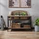 preview thumbnail 1 of 5, Hildebrand Rustic Oak 47-inch Metal 3-Shelf Plant Stand by Furniture of America
