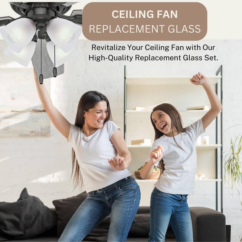 Ceiling Fan Light Covers: Clear Glass Shade Lamp Replacement Kit for Ceiling Fan Light Kits