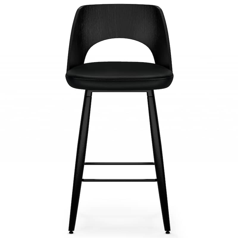 WYNDENHALL Addley Contemporary 16 inch Counter Height stool (Set of 2) - 18.5"D x 17.5"W x 34.6"H