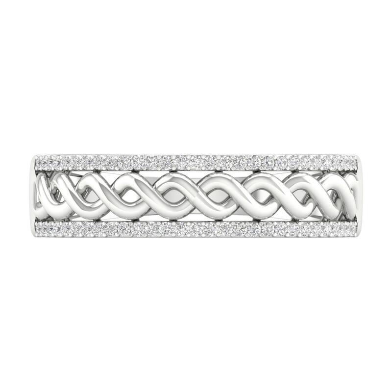 1/6ct TDW Diamond Cuban Link Ring in 10K Gold for Men