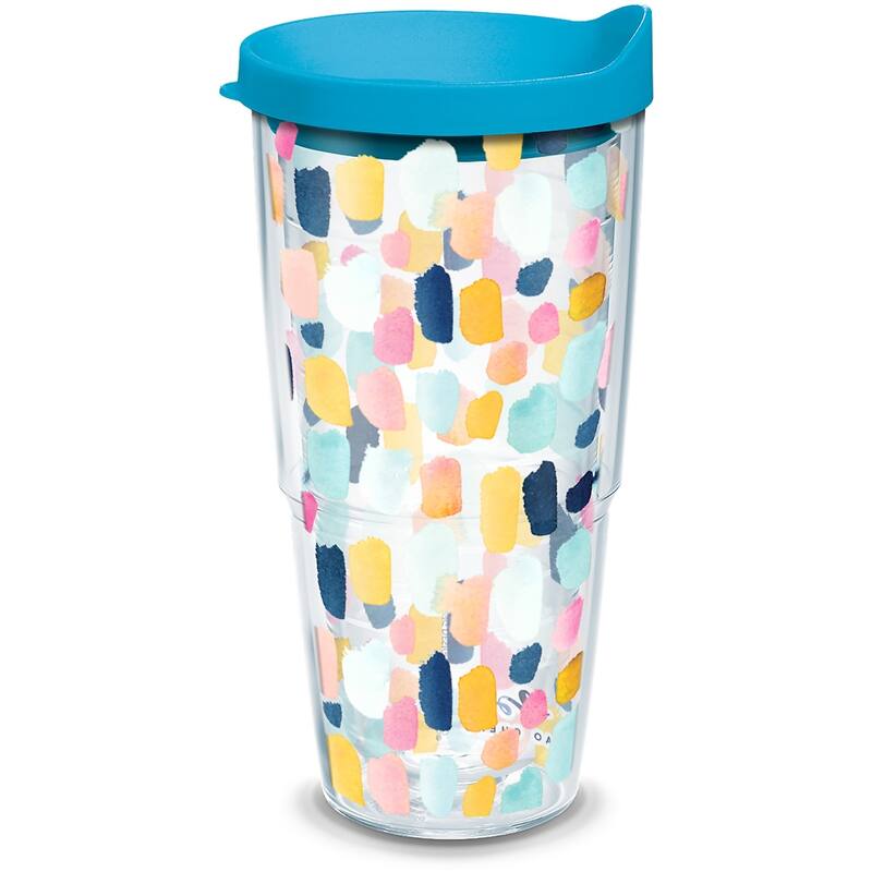 Tervis Yao Cheng - Merriment Geo Made in USA Double Walled Insulated Travel Tumbler, Classic - 24oz