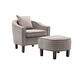 preview thumbnail 19 of 24, Arms Chair with Ottoman Mid Century Barrel Chair for Living Room Leopard Grey