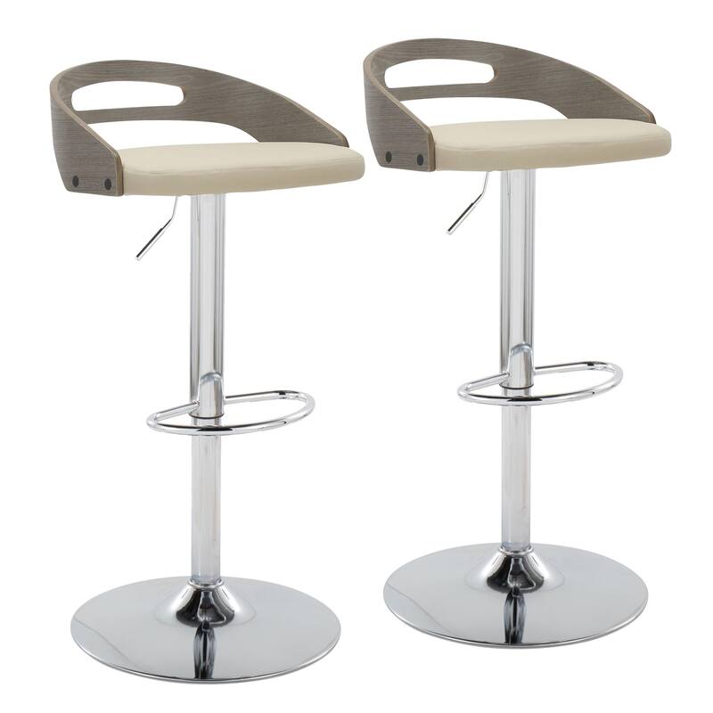Carson Carrington Simon Adjustable Bar Stool with Oval Footrest (Set of 2)