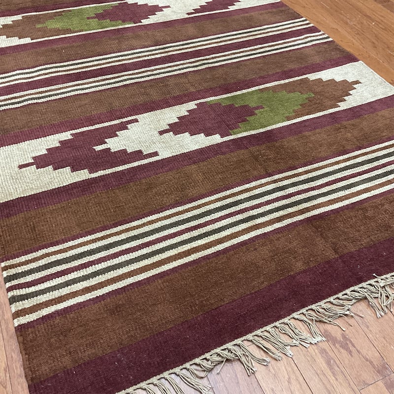 HERAT ORIENTAL Handmade Chenille Flatweave Rug - 4' x 6'