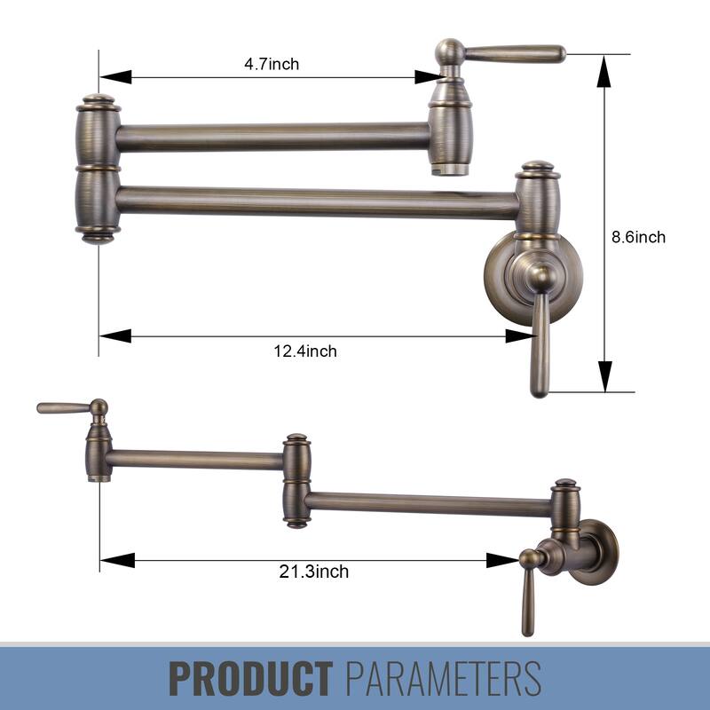 WOWOW Vintage Pot Filler Folding Kitchen Faucet