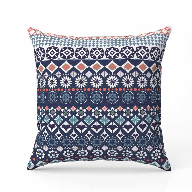 Shape Synergy Faux Suede Reversible Throw Pillow Blue and Cyan