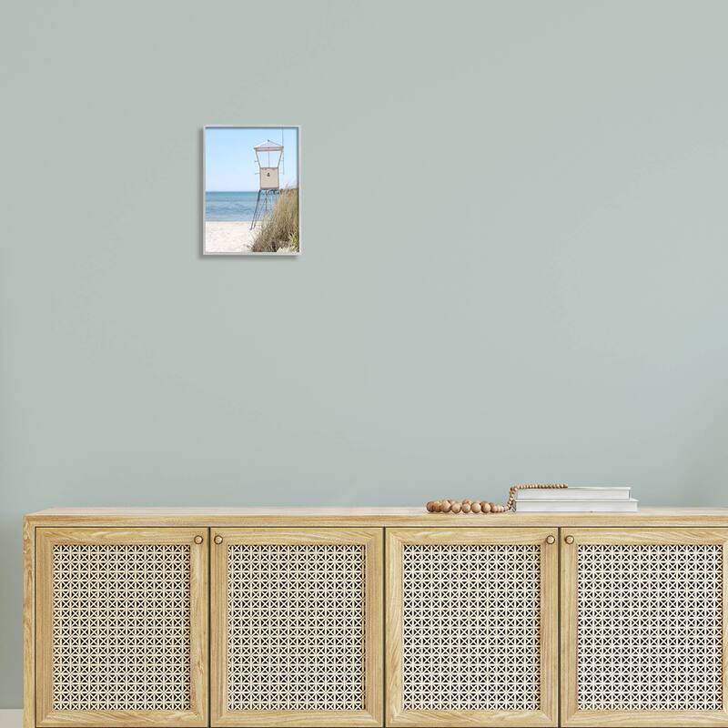 Stupell Summer Beach Hut Clear Skies Framed Giclee Art by Kim Allen