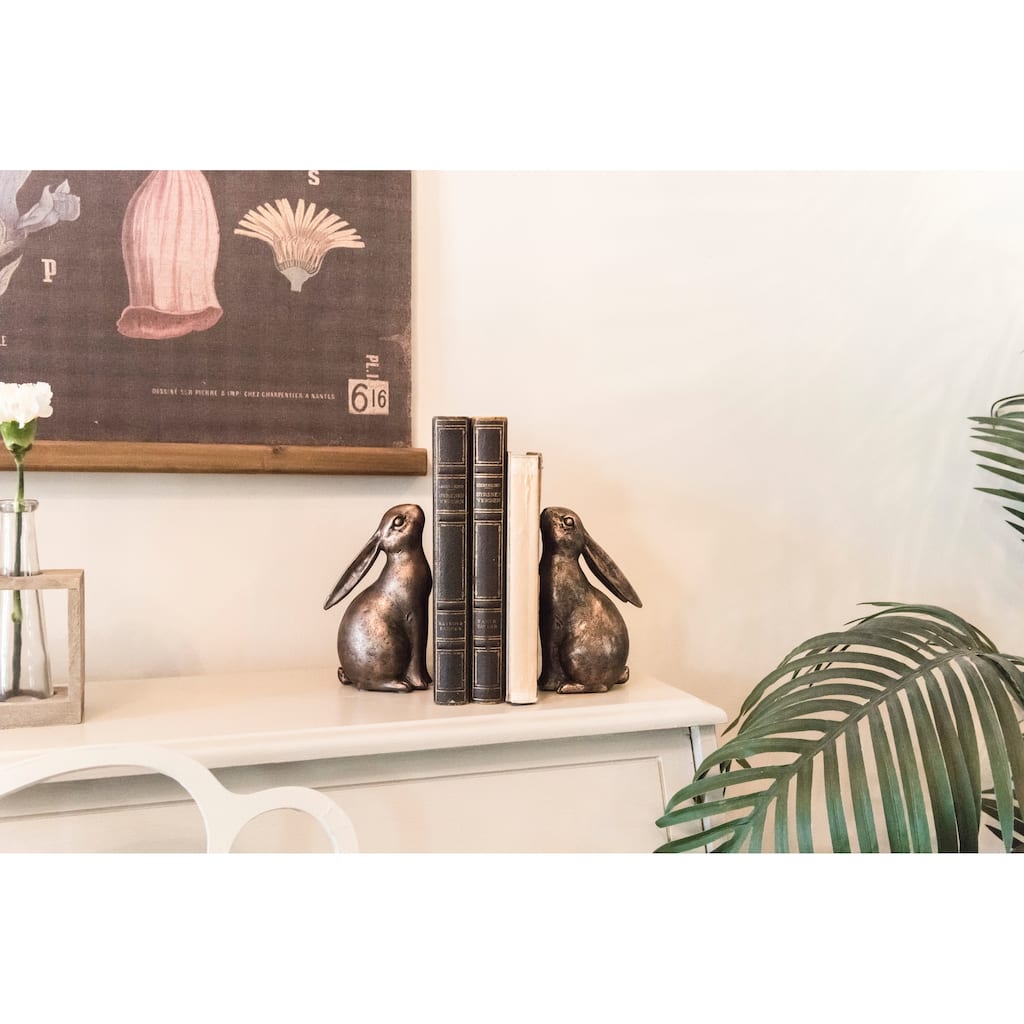 Charming Resin Rabbit Bookends - 7.5"L x 3.3"W x 6.5"H