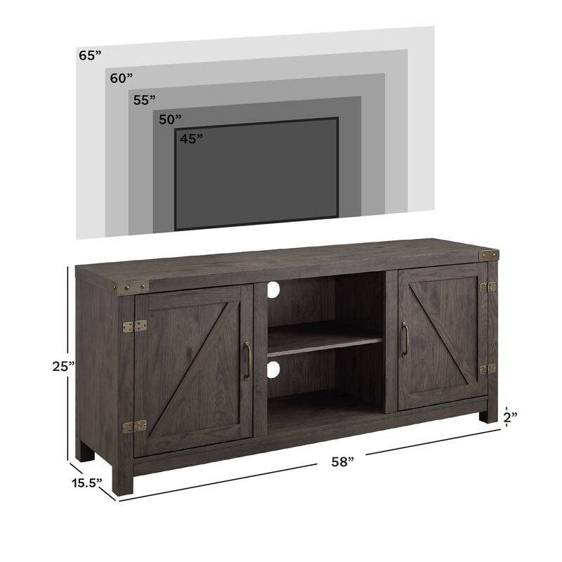 Middlebrook Firebranch 58-inch Barn Door TV Stand