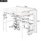 preview thumbnail 10 of 12, Twin/Full Size Loft Bed with Multi-Storage Desk, LED Light, and Bedside Tray - Charging Station, White