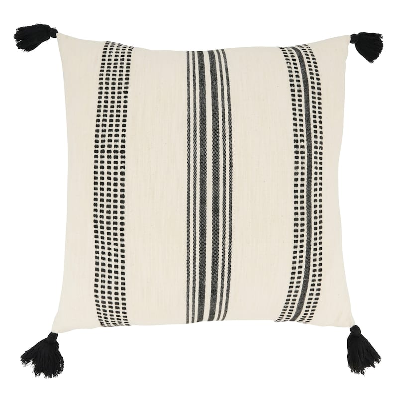 Playful Tassels Stripe Throw Pillow