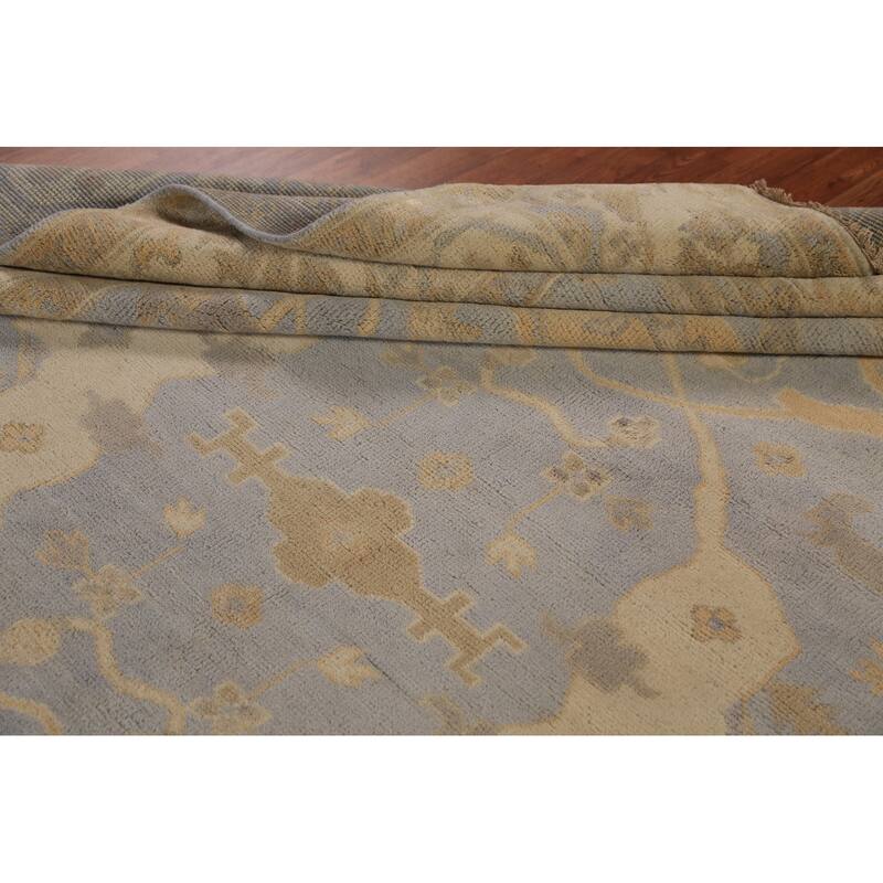 Oushak Indian Area Rug Hand-Knotted Nursery Wool Carpet - 9'4"x 11'8"