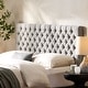 preview thumbnail 41 of 50, Jezebel Adjustable Full/Queen Tufted Headboard by Christopher Knight Home Light Grey Fabric