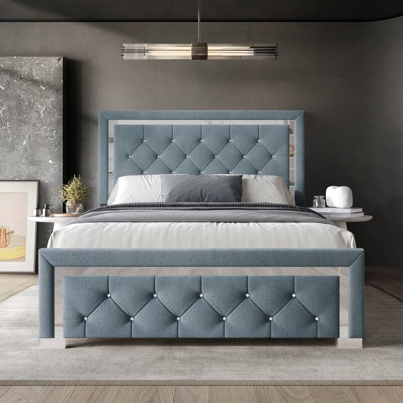 Clayfell Toccoa Upholstered Panel Bed - Blue - King