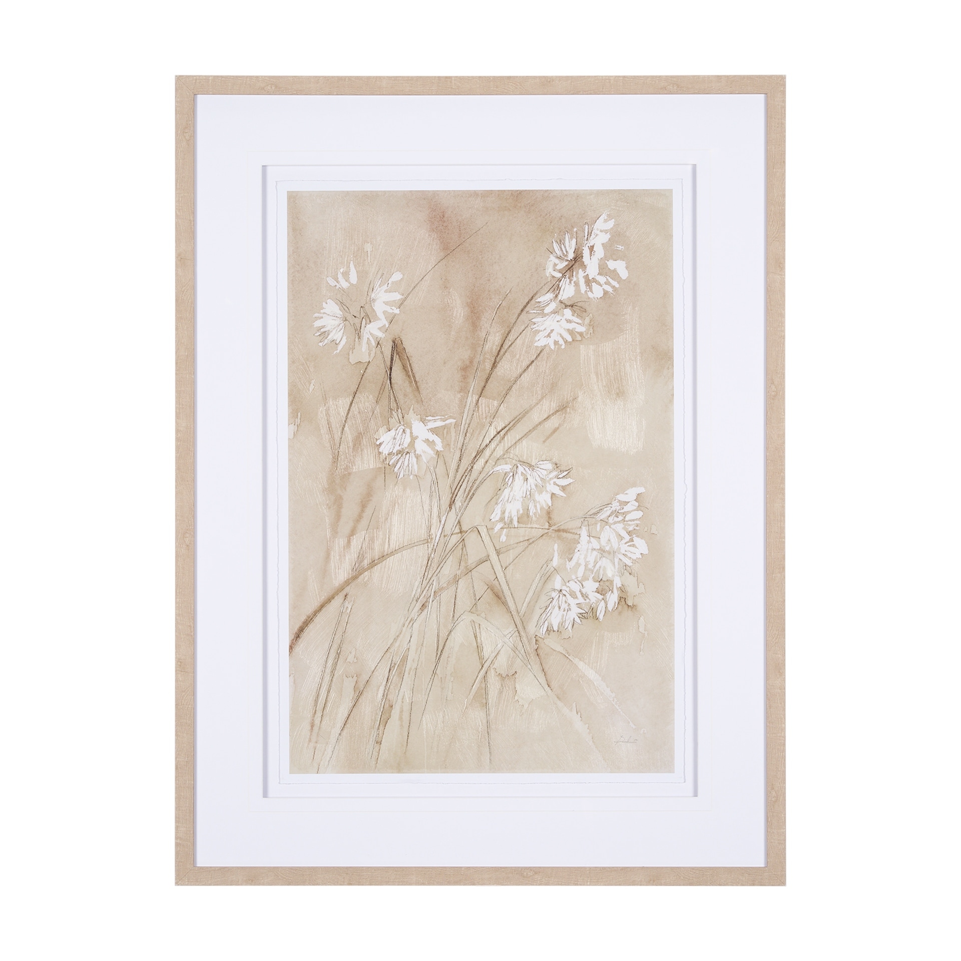 Mercana Wildflower I by Mercana Studio a Hand Embellished Textured Framed Art Print Matted under Glass