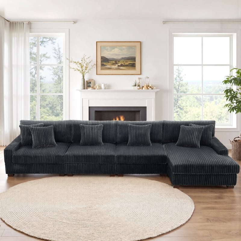 Anne 150" W Oversized Upholstered Modular Sectional Sofa