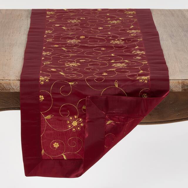 Embroidered Table Runner With Sequined Design