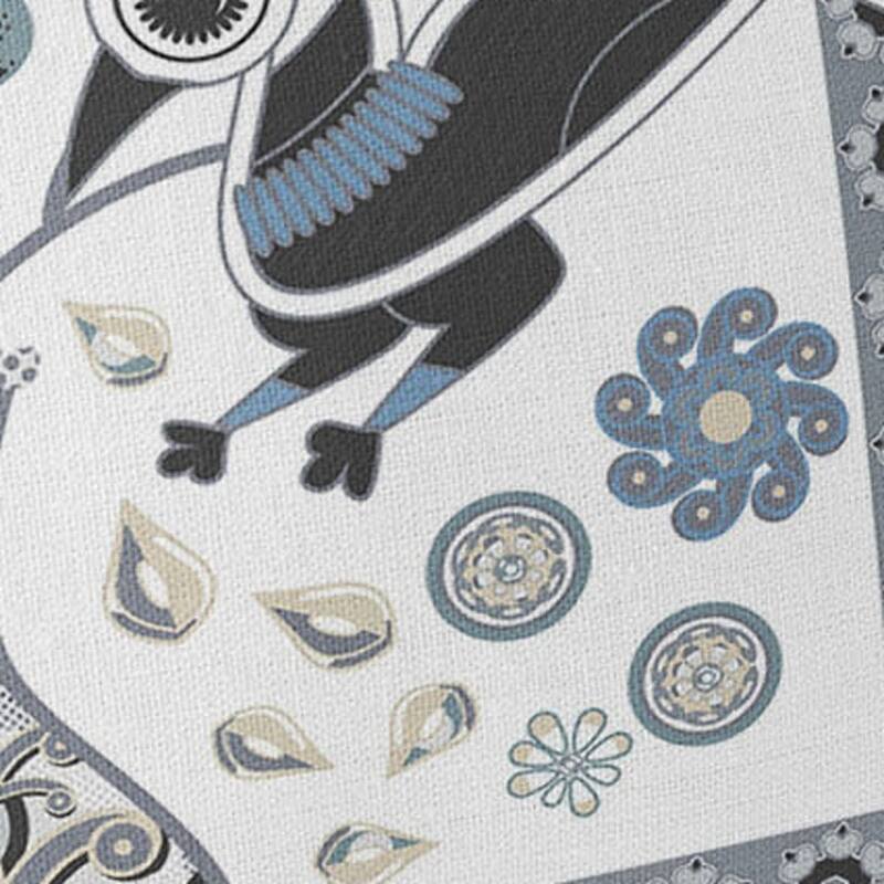 HomeRoots Set of Two 16" X 16" Black Gray and White Peacock Blown Seam Floral Indoor Outdoor Throw Pillow