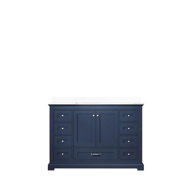 Dukes 48 in. W x 22 in. D White Single Bath Vanity and Cultured Marble Top - 48 Inch - Navy Blue