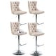 preview thumbnail 29 of 76, Swivel Velvet Bar Stools Sliver Pesdestal (Set of 6) Set of 2 - Beige Velvet