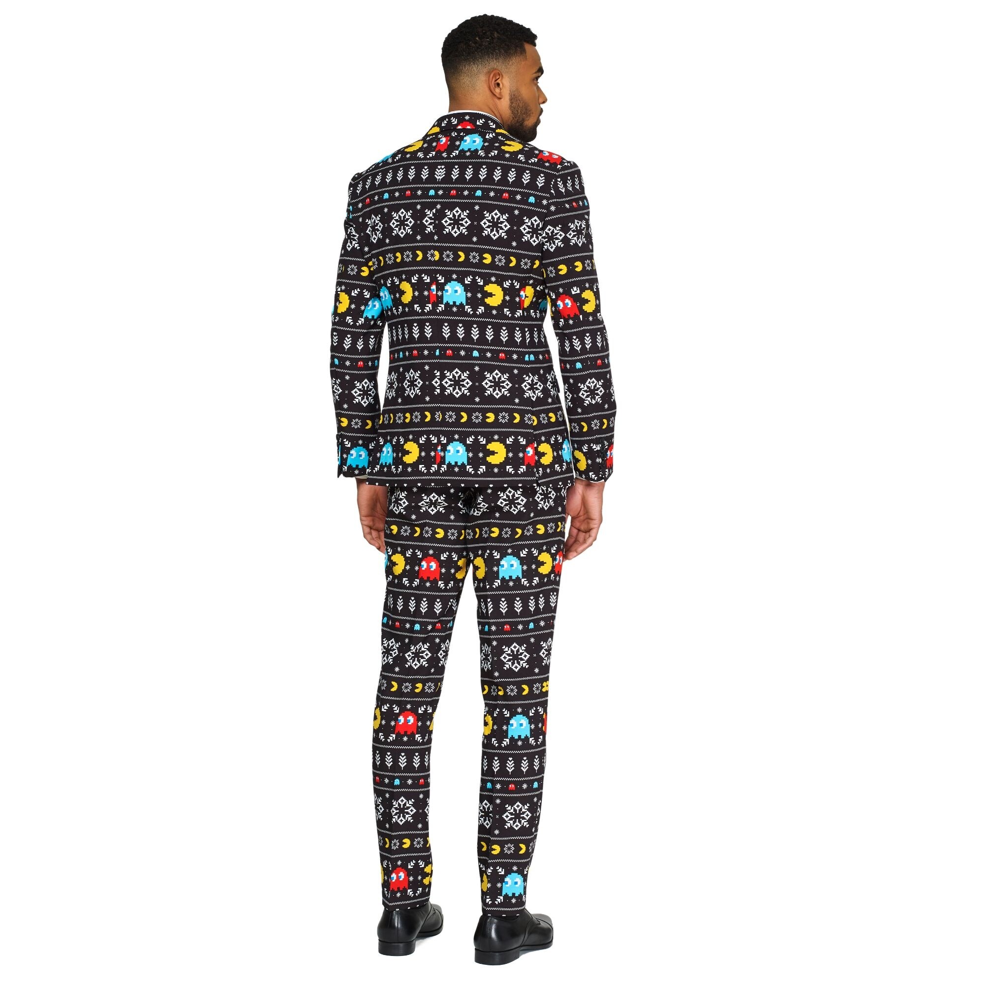 Shop Black And White Winter Pac Man Printed Men Adult Christmas