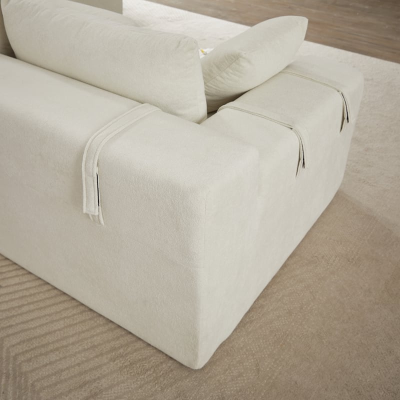108"Chenille Modular Sectional Sofa with 6 Pillows, L-Shaped Free Combination Design, and No Assembly Required