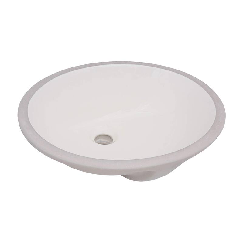 Ruvati 16 x 13 inch Undermount Bathroom Sink Biscuit Oval Porcelain Ceramic - RVB0618BC
