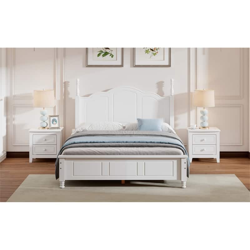 Full Size Platform Bed with Wooden Slat Support