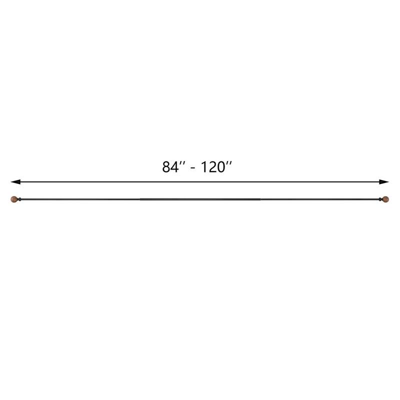 Acroma Adjustable Single Curtain Rod with Globe Ball Finial
