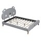 preview thumbnail 3 of 42, Full Size Upholstered Platform Bed with Animal Shaped Headboard