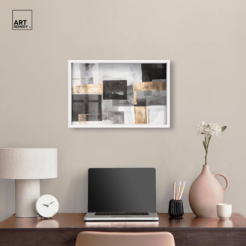 Graphite and Glimmer I Shadowbox by Art Remedy