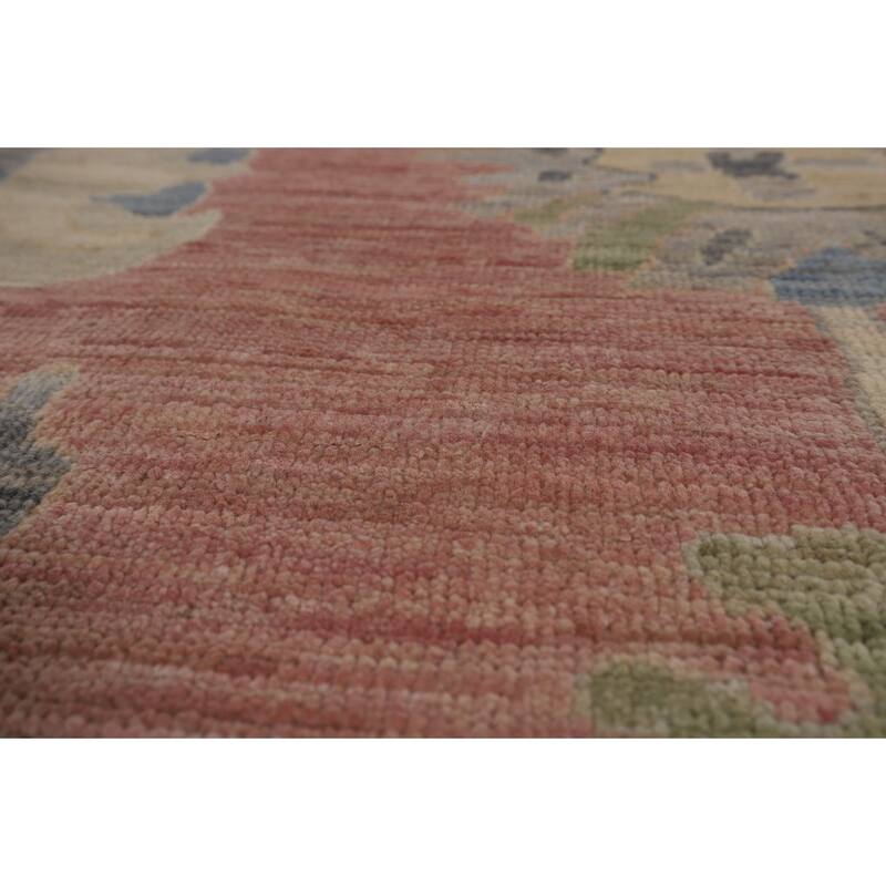Vegetable Dye Oushak Turkish Area Rug Hand-Knotted Bedroom Wool Carpet - 8'3"x 10'0"