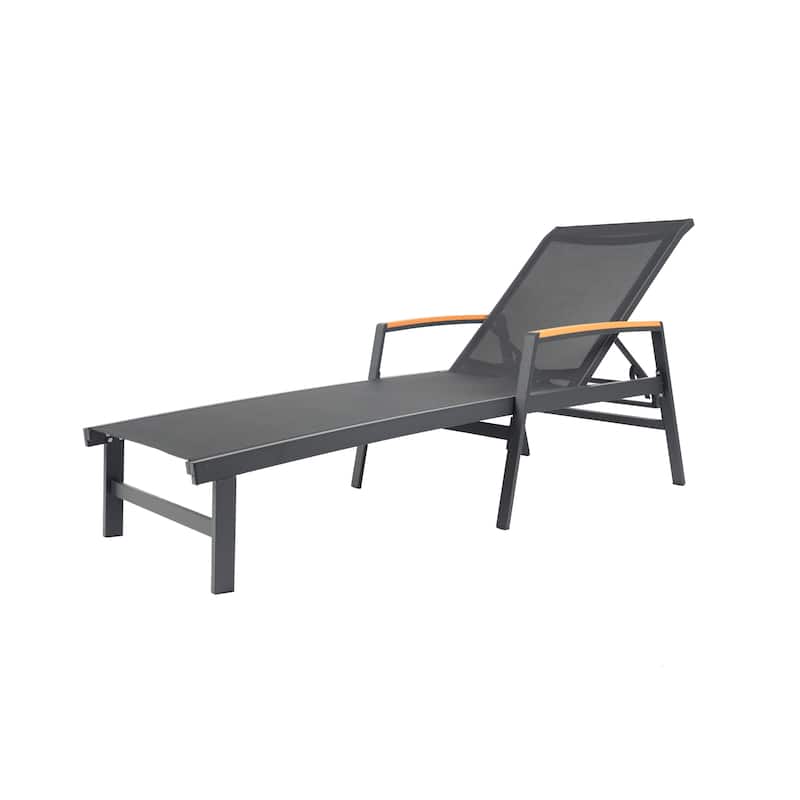 Oxton Outdoor Aluminum Chaise Lounge Set with C-Shaped End Table by Christopher Knight Home