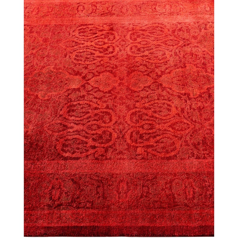 Contemporary Overdyed Wool Hand Knotted Area Rug - 3' 1" x 5' 2"