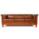 Mission Craftsman Cubic Panel Side Sofa - Russet Brown Leather (RB2 ...
