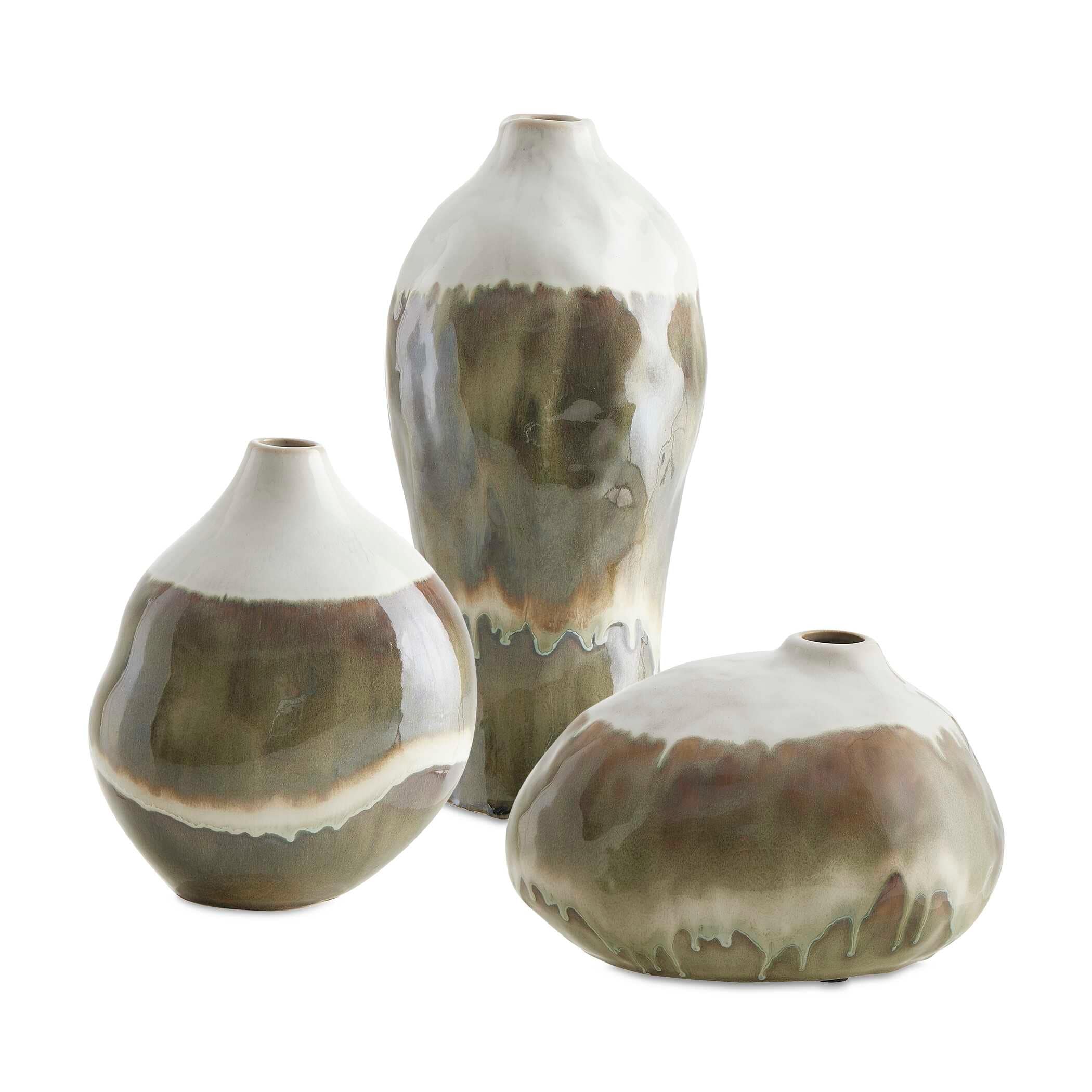 Uttermost Earthflow Glazed Outdoor Vases (Set of 3)