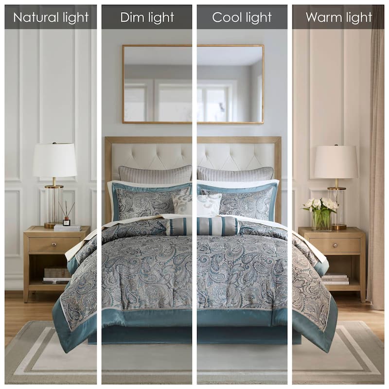 Madison Park Whitman 12 Piece Comforter Set with Cotton Bed Sheets