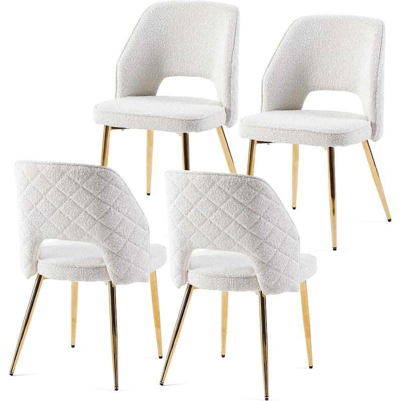 Howtai Upholstered Home Chair Hollow-Back Set of 4 - Beige