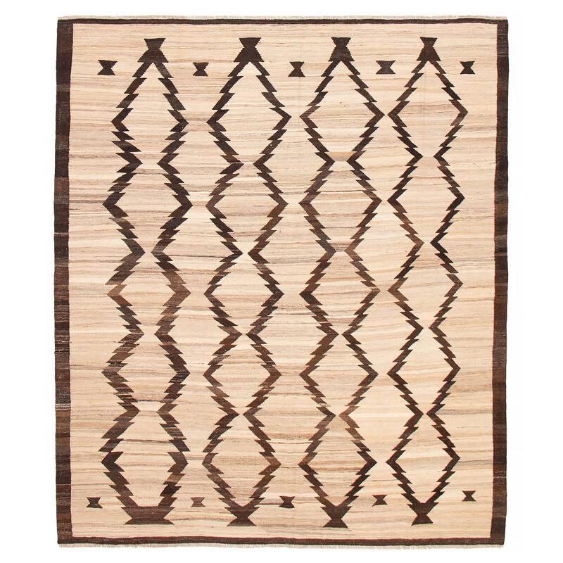 Sivas Beige Kilim 8'6" x 9'9" - 8'6 x 9'9 - Beige - 8'6 x 9'9